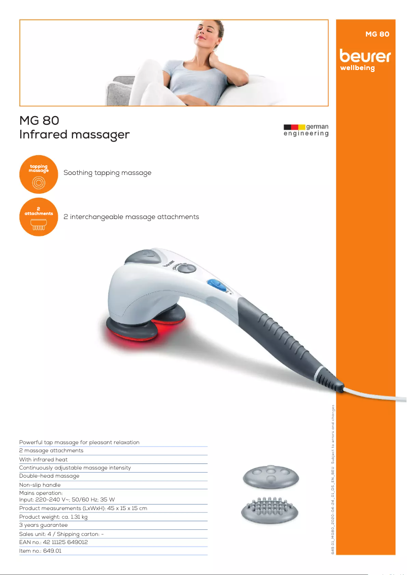 First page image of the manual for MG 80