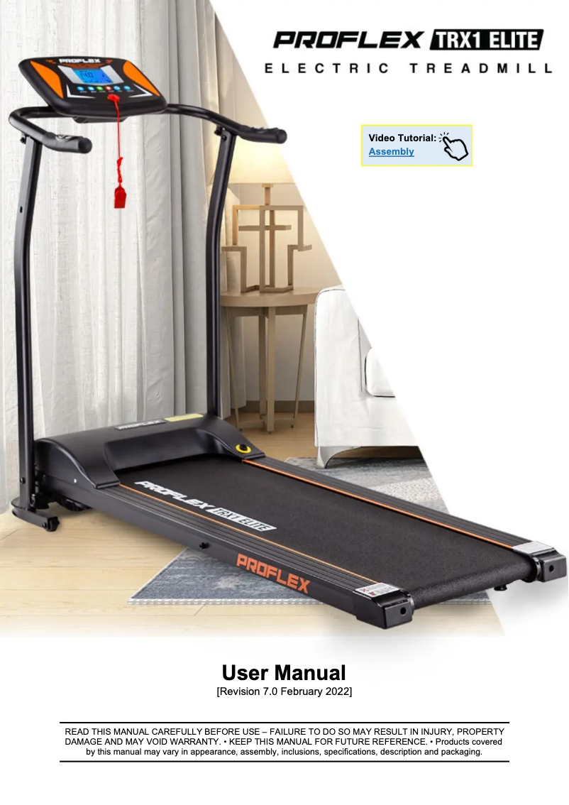 First page image of the manual for TRX1 Elite