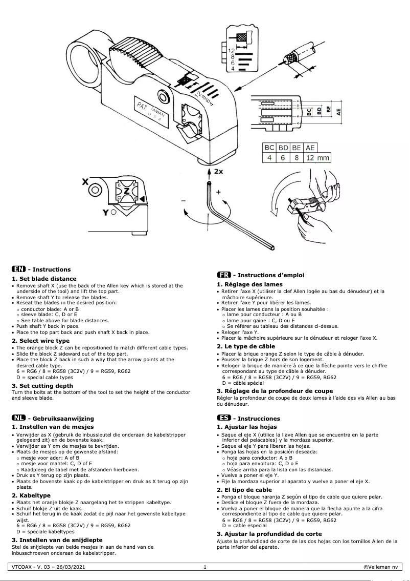 First page image of the manual for VTCOAX