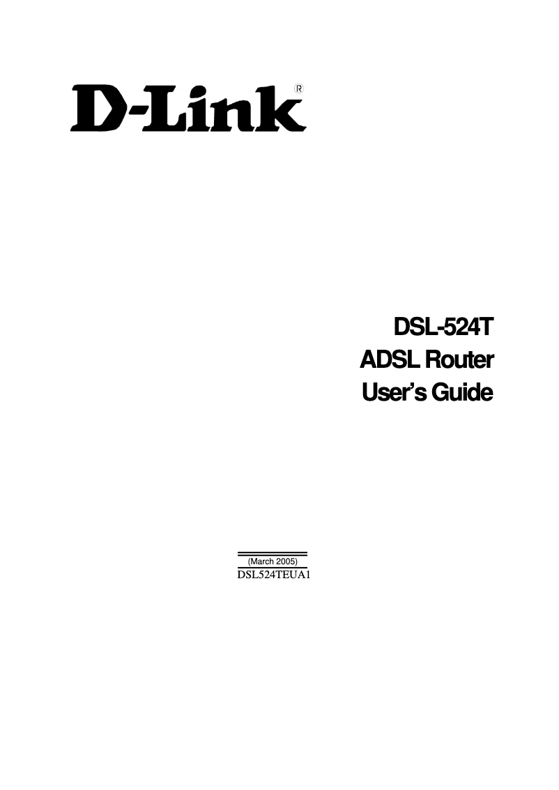 First page image of the manual for DSL-524T