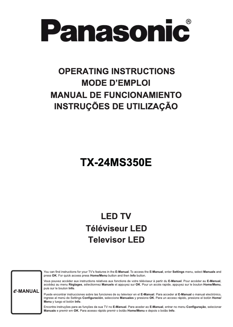 First page image of the manual for TX-24MS350E