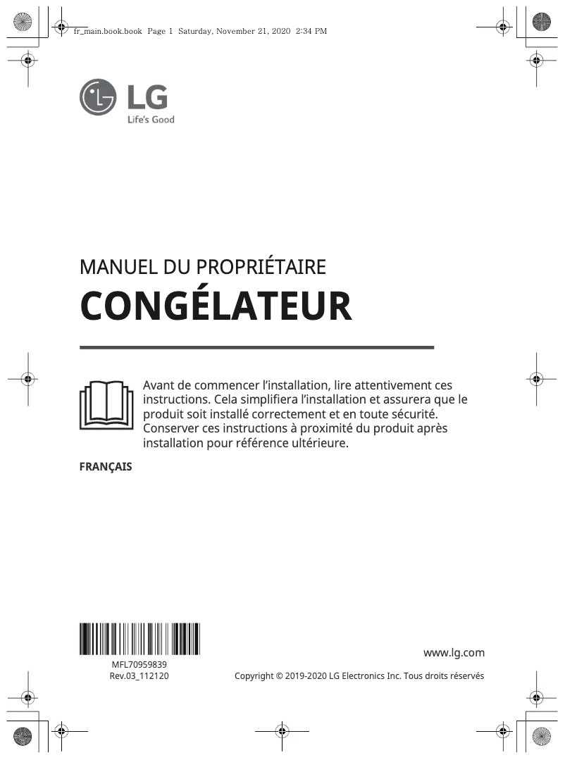 Page 1 of the manual User Manual LG GF5237PZJZ1