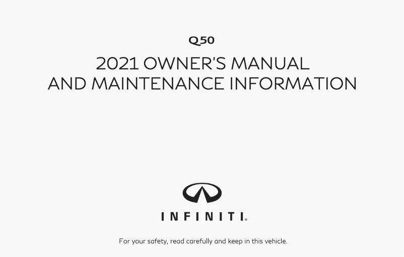 Page 1 of the manual User Manual Infiniti Q50 (2021)