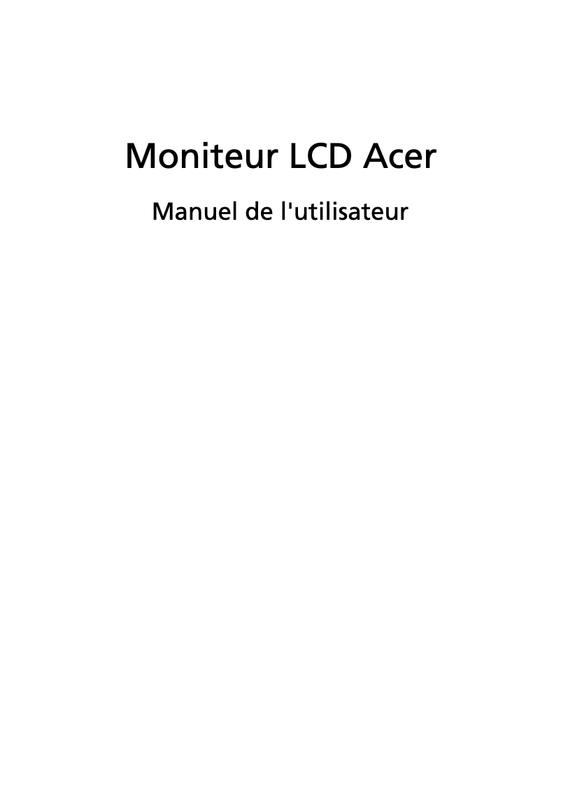 Page 1 of the manual User Manual Acer VG252QX