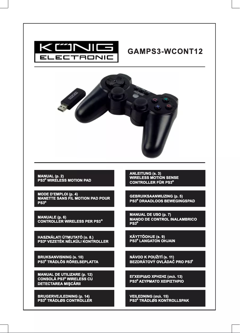 Page 1 of the manual User Manual Konig GAMPS3-WCONT12