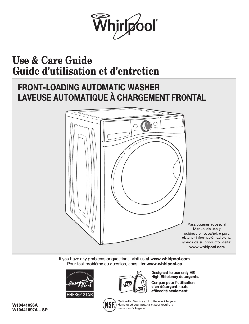 First page image of the manual for W10441097A SP