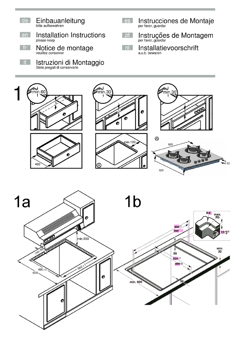 Page 1 of the manual Installation Guide Siemens EC675PB20E