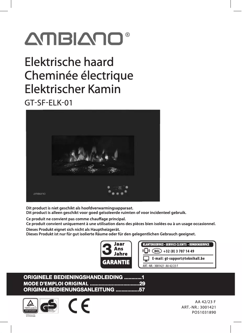 First page image of the manual for GT-SF-ELK-01