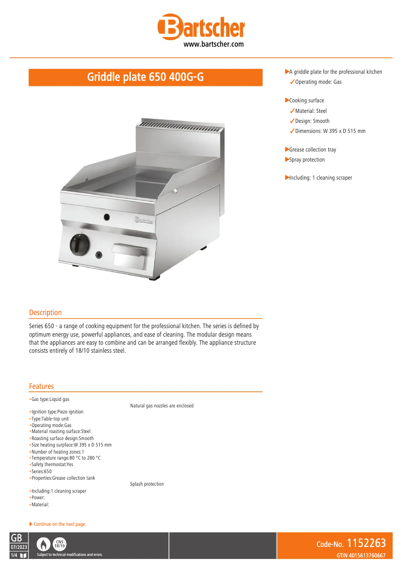 First page image of the manual for 400G-G