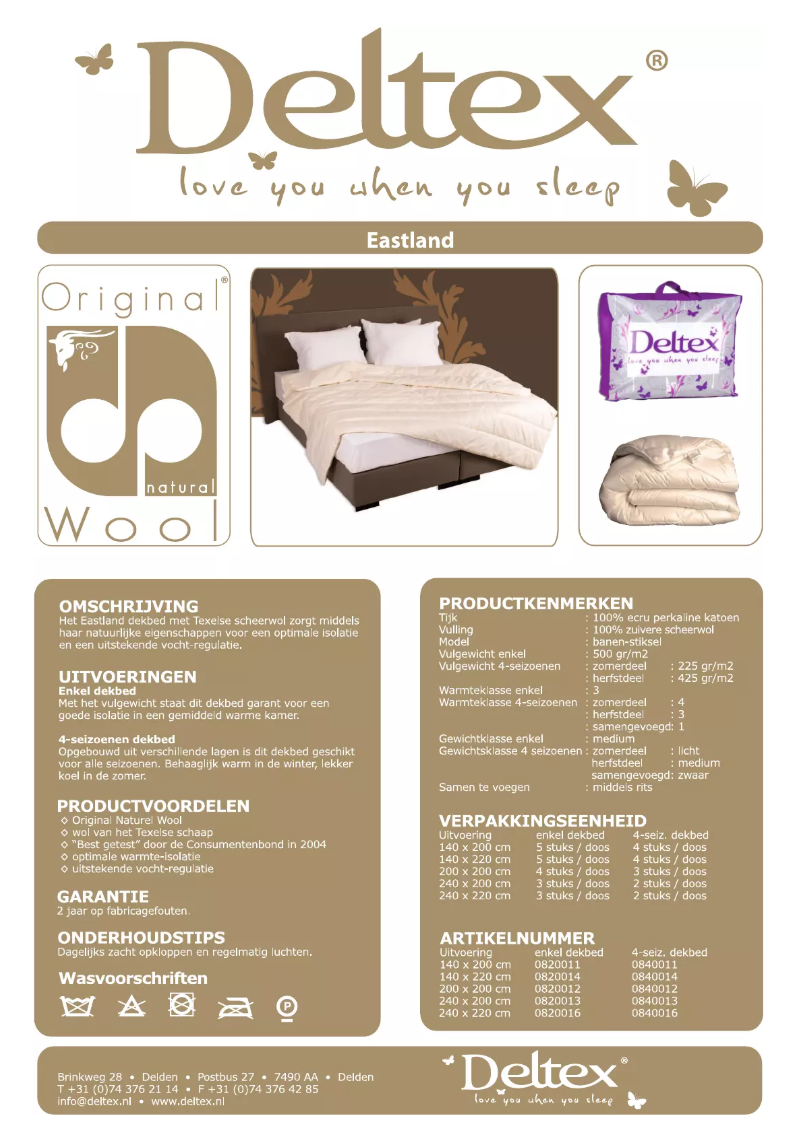 Page 1 of the manual User Manual Deltex Eastland