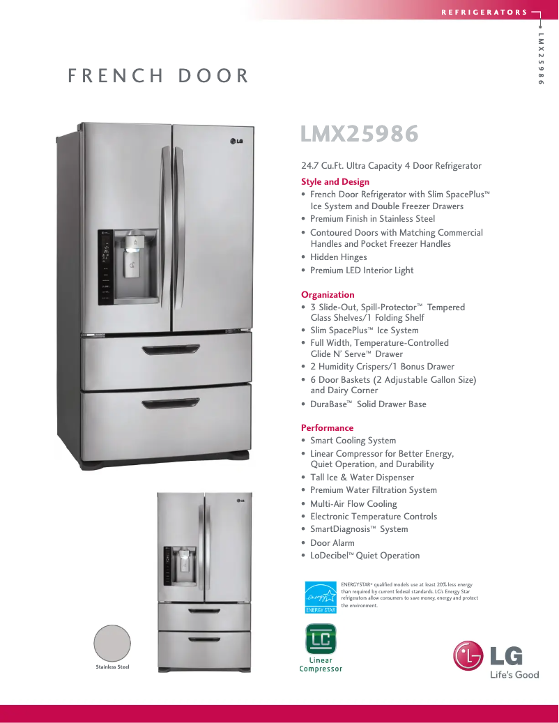 First page image of the manual for LMX25986ST