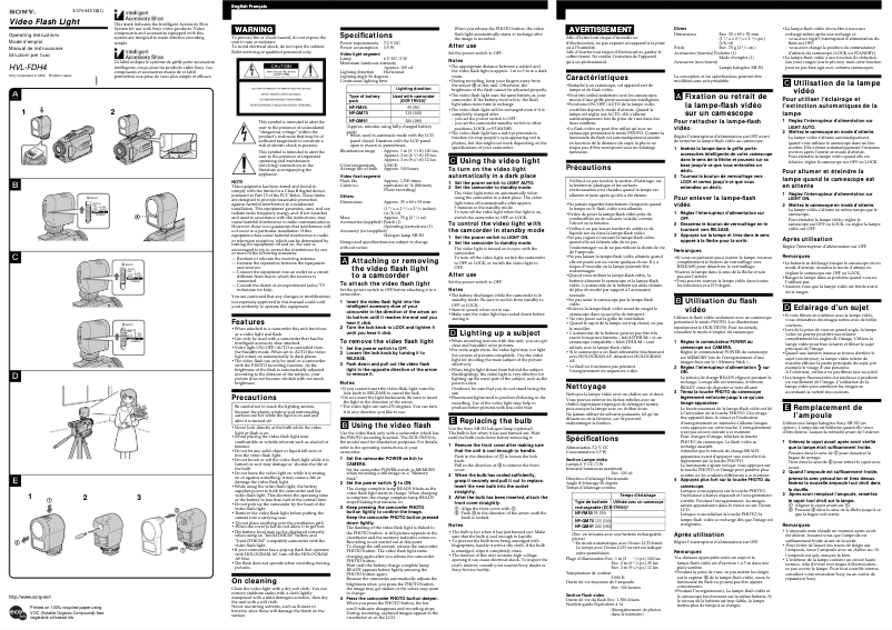 Page 1 of the manual User Manual Sony HVL-FDH4
