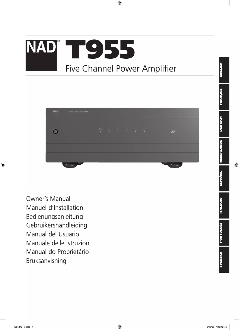 First page image of the manual for T955