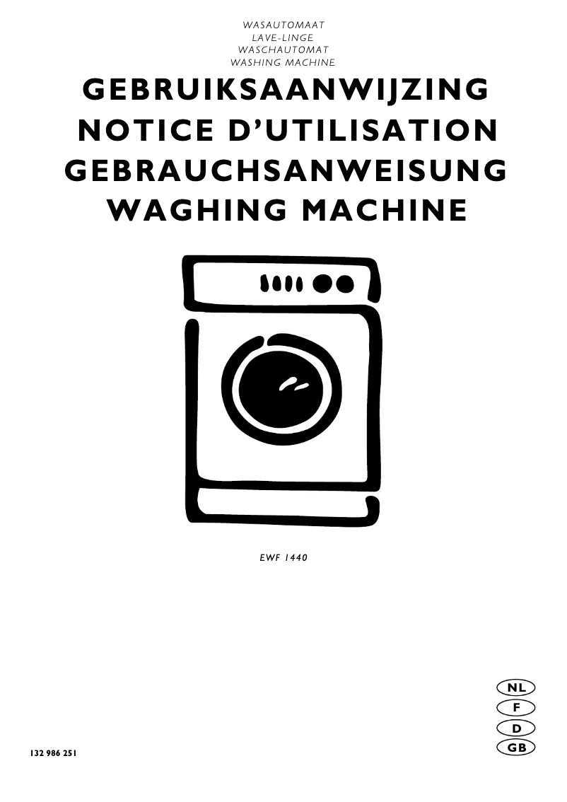 Page 1 of the manual User Manual Electrolux EWF1440