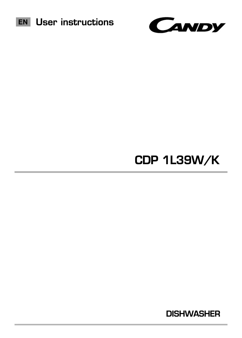 First page image of the manual for CDP 1L39W/K