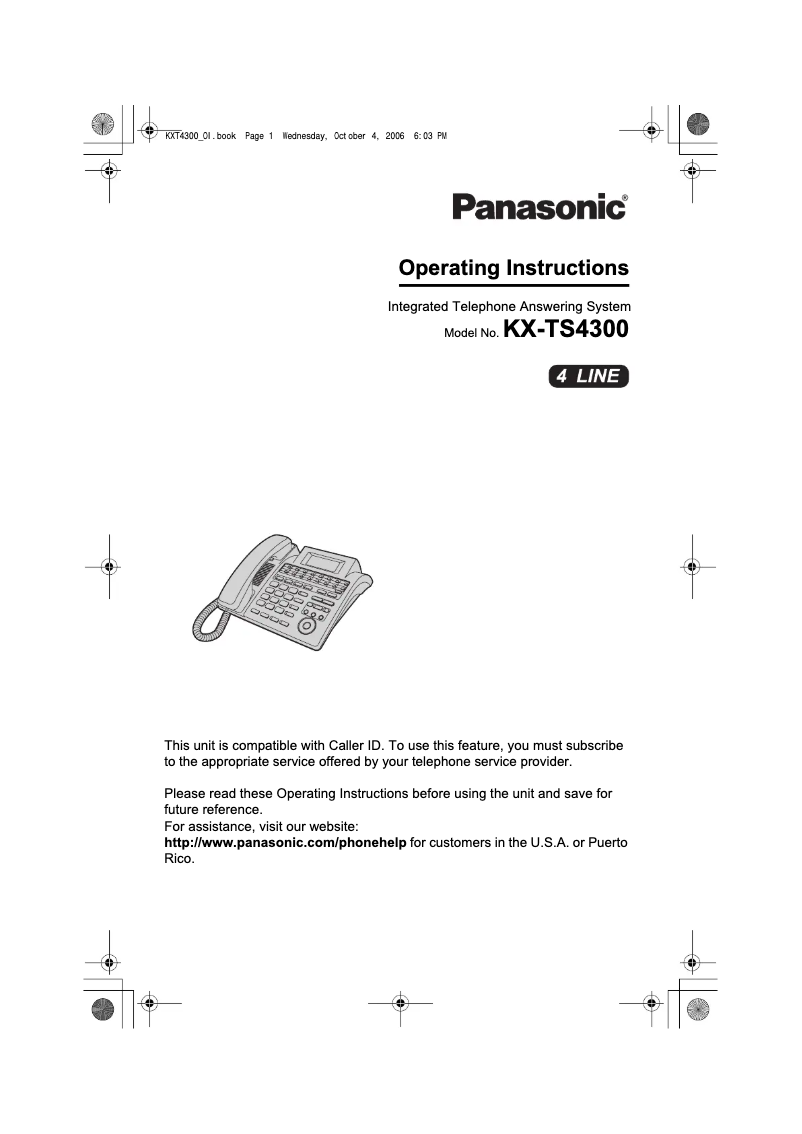 Page 1 of the manual User Manual Panasonic KX-TS4300