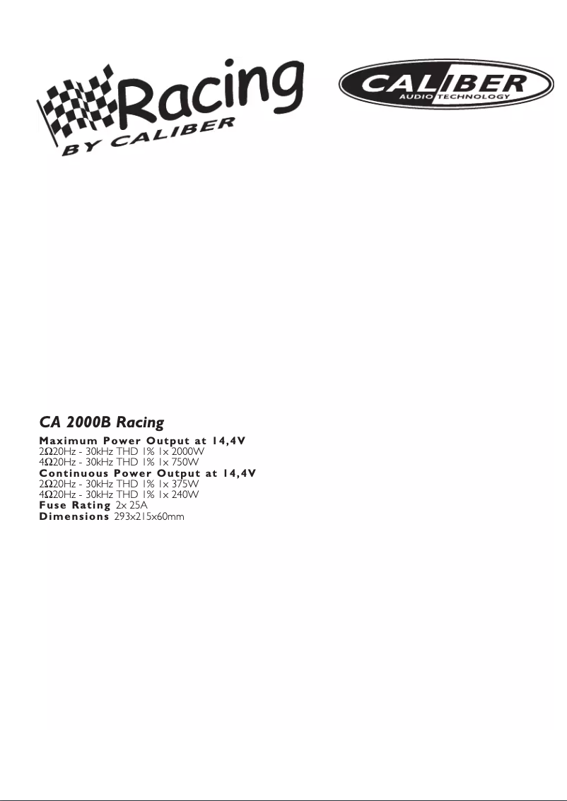 First page image of the manual for CA 2000B