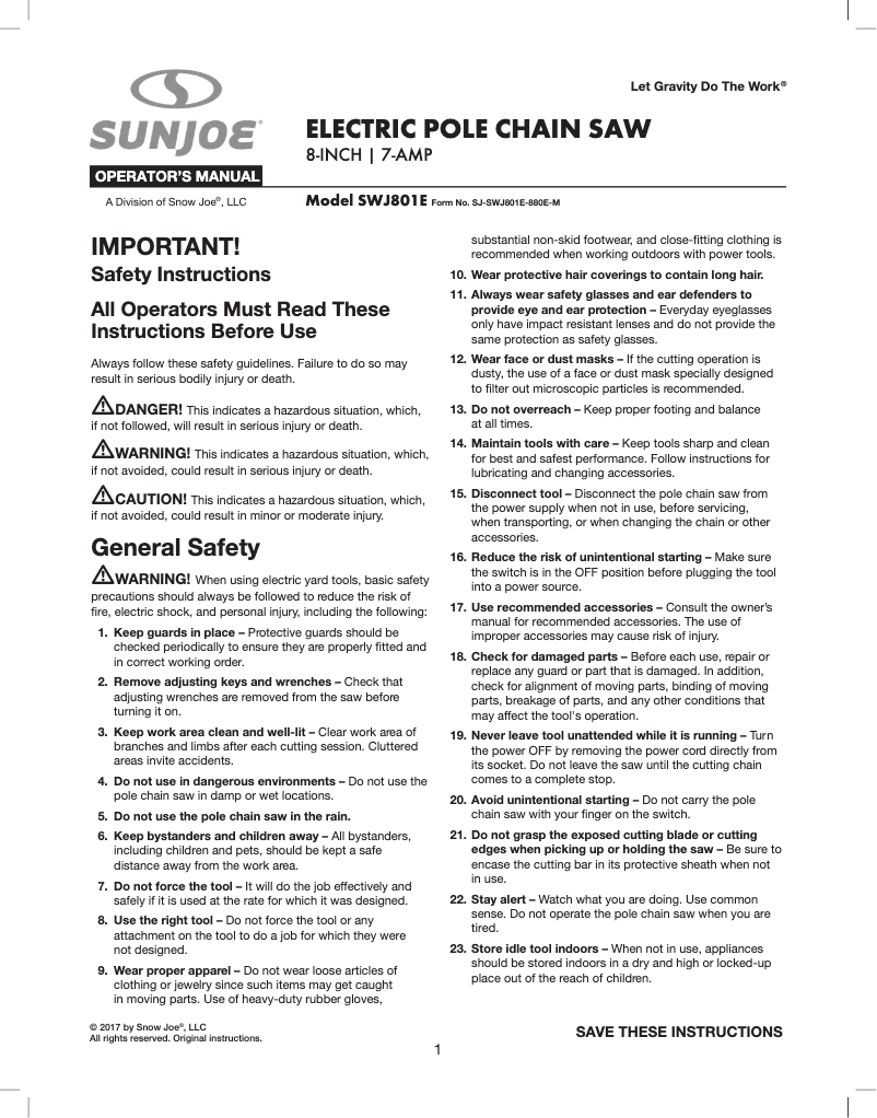First page image of the manual for SBJ801E-RM