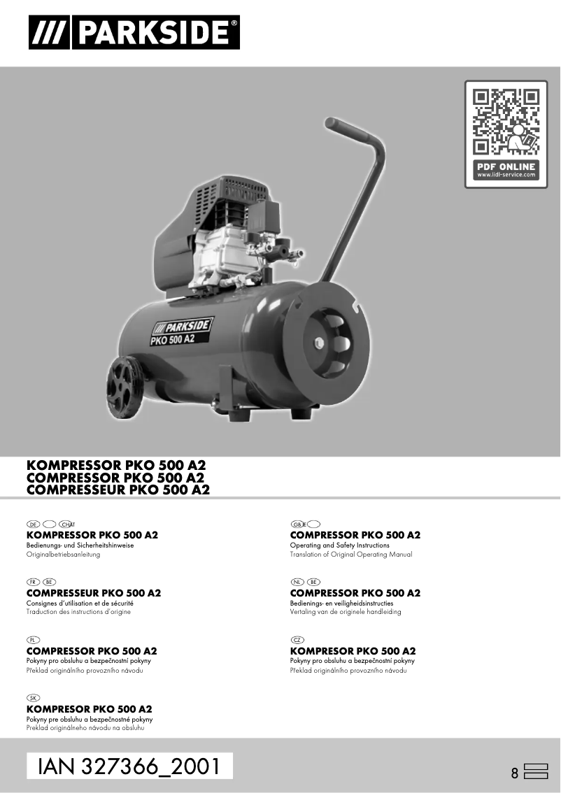 First page image of the manual for PKO 500 A2