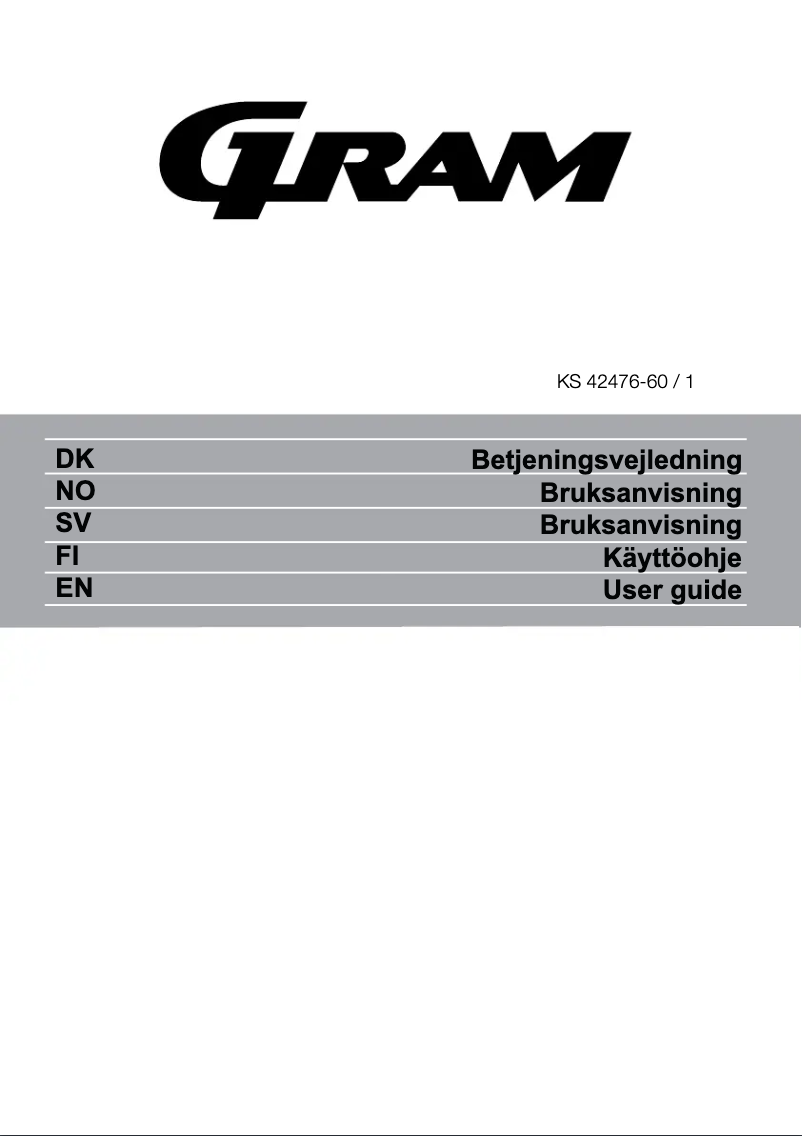 Page 1 of the manual User Manual Gram KS 42476-60/1