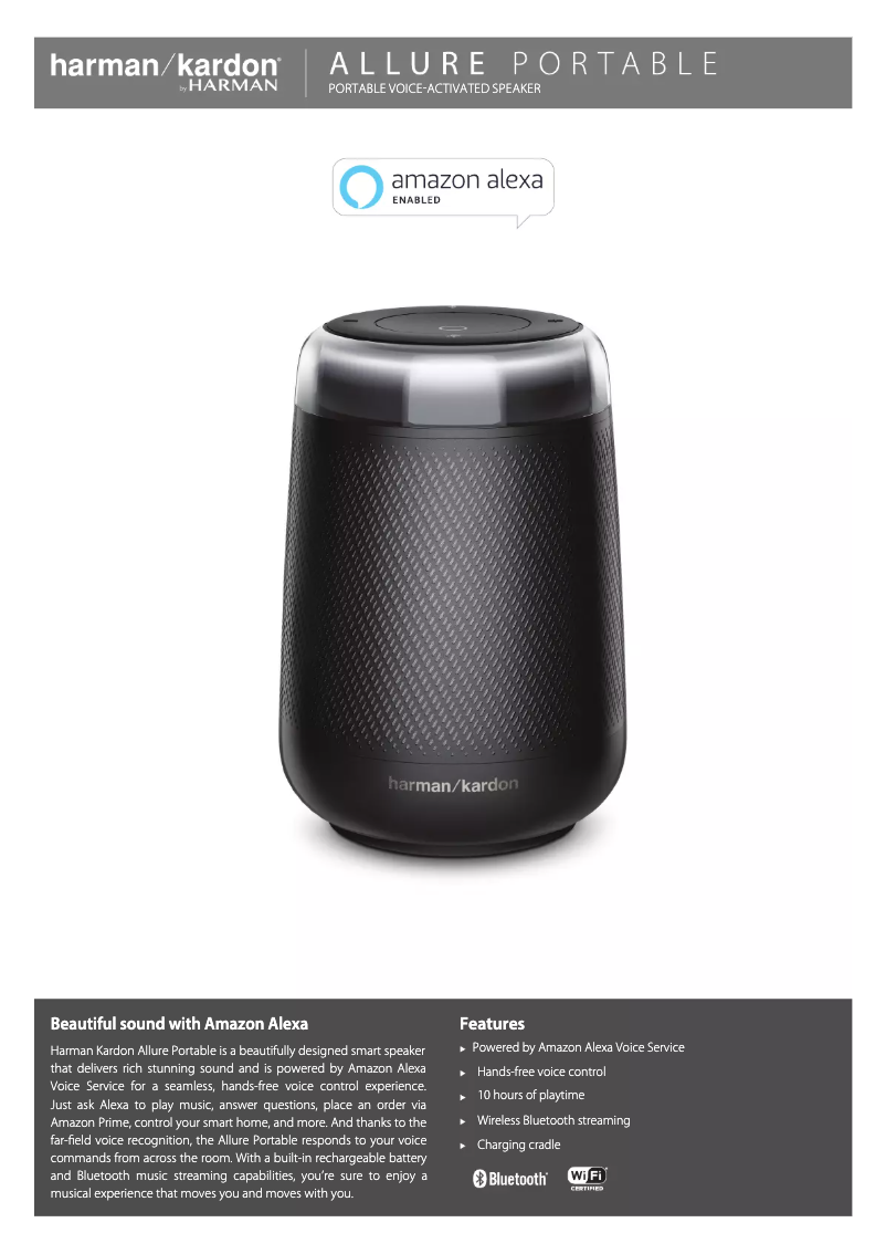 First page image of the manual for Allure Portable