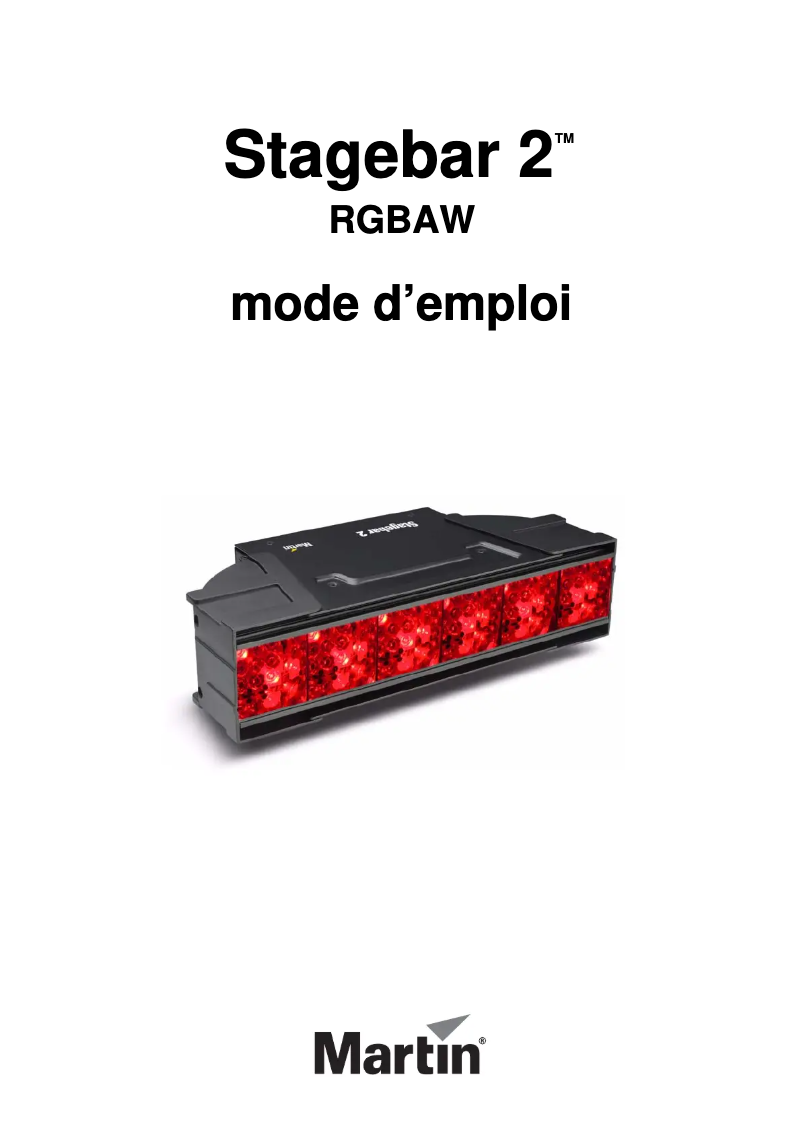 Page 1 of the manual User Manual Martin Stagebar 2