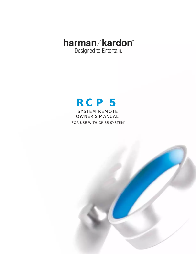Page 1 of the manual User Manual Harman Kardon RCP 5