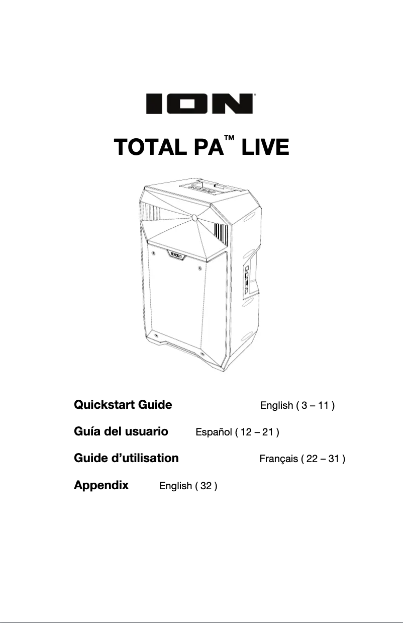 First page image of the manual for Total PA Live