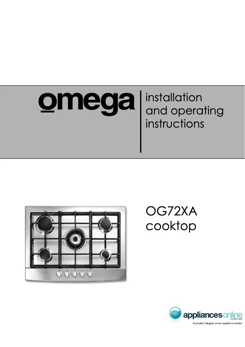 Page 1 of the manual User Manual Omega OG72XA