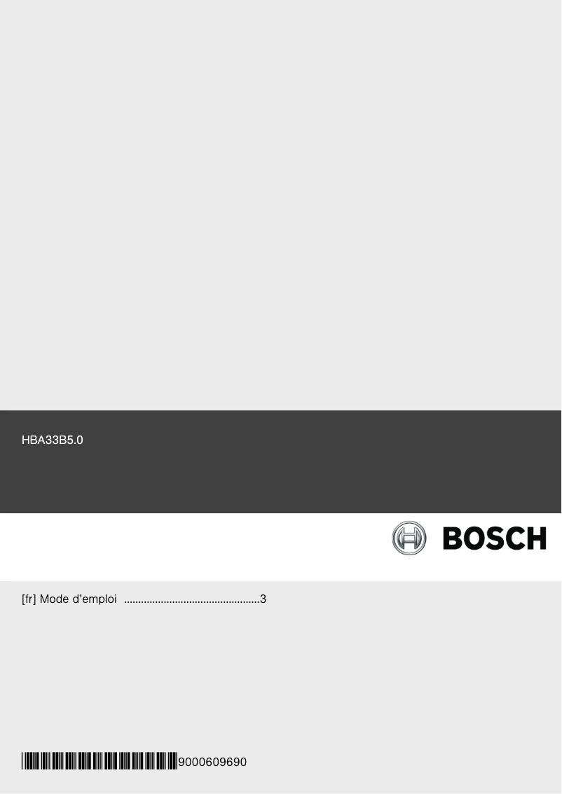 Page 1 of the manual User Manual Bosch HBA33B560
