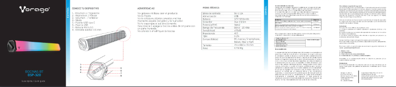 Page 1 of the manual User Manual Vorago BSP-320