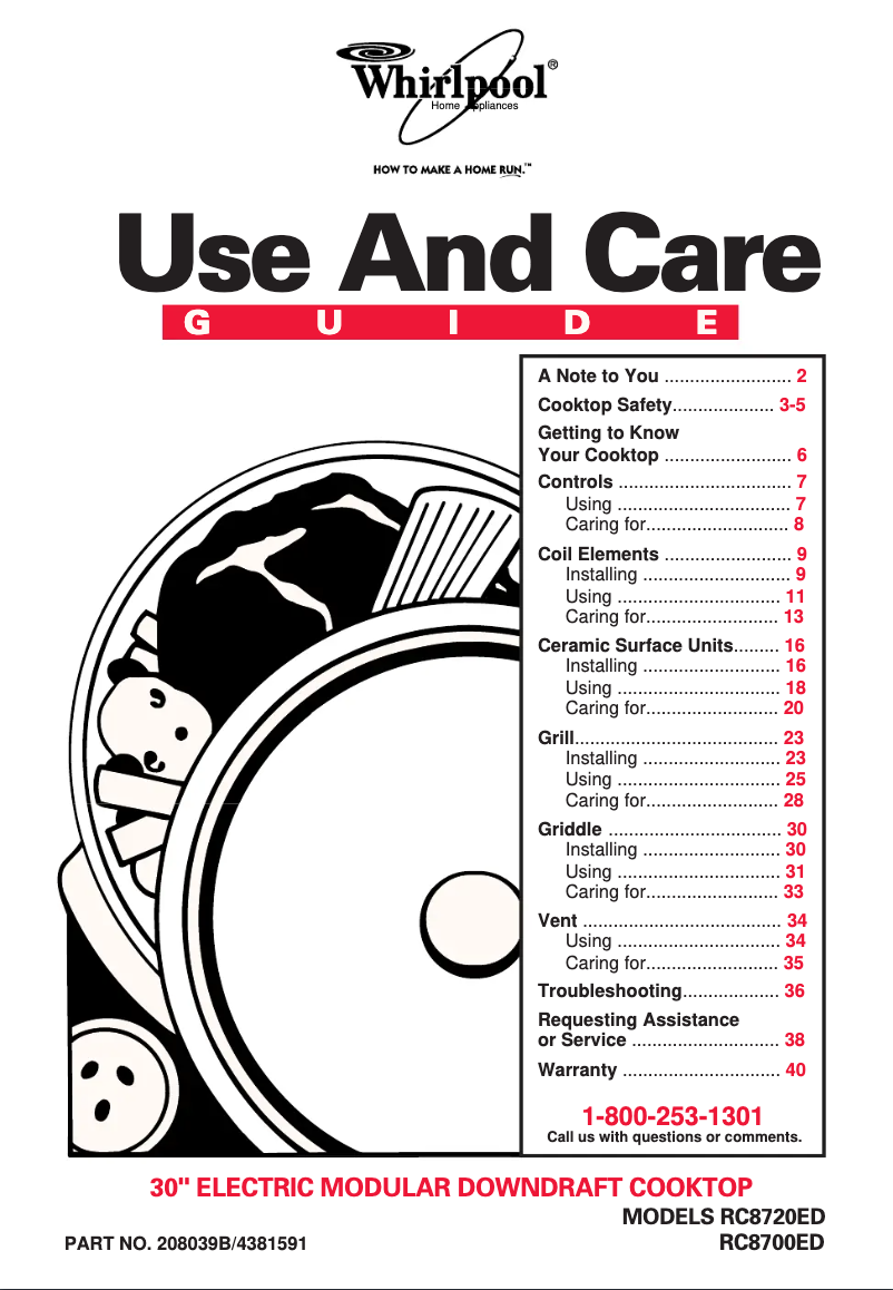First page image of the manual for RC8700EDW0