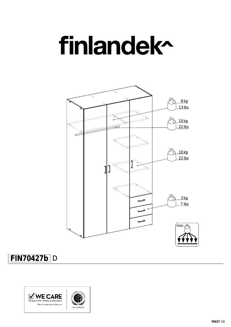First page image of the manual for FIN70427b