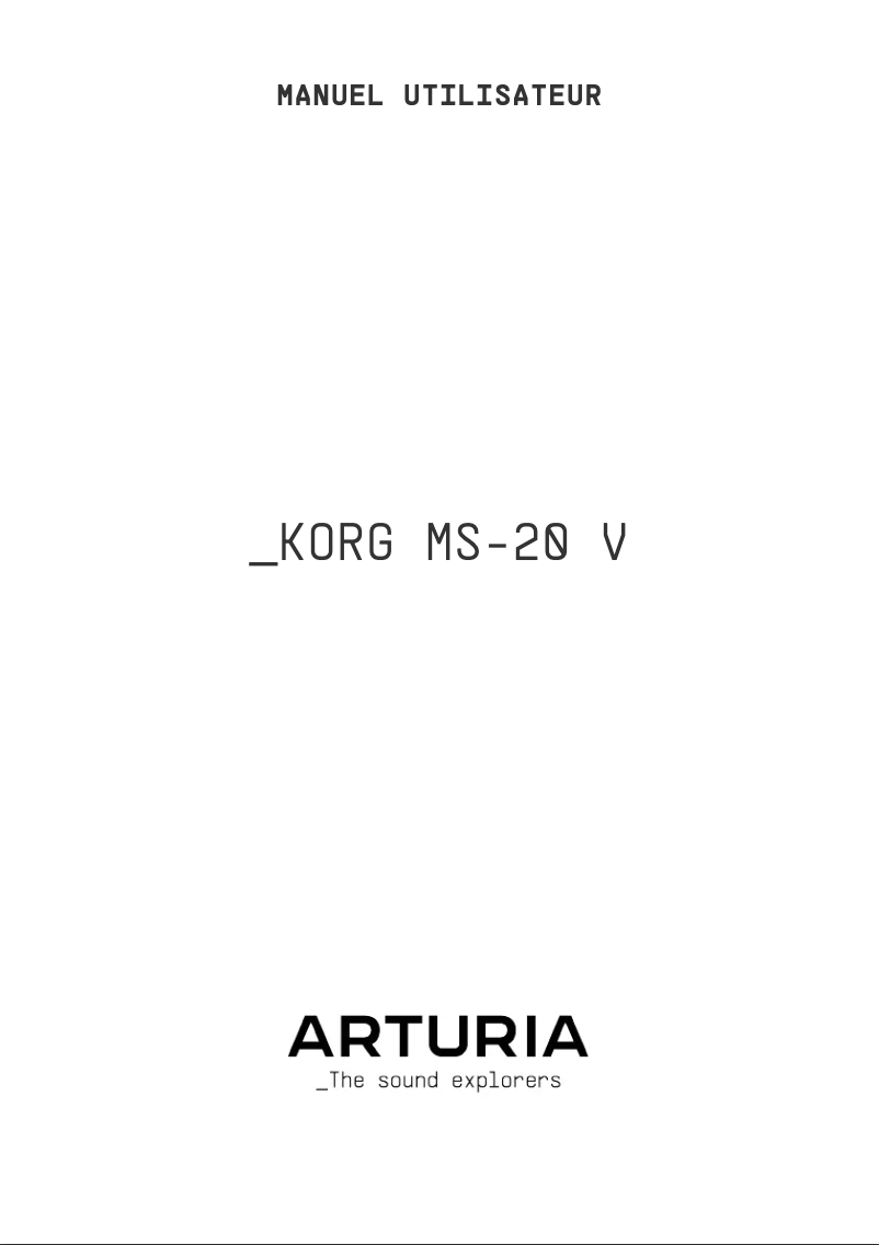 Page 1 of the manual User Manual Arturia KORG MS-20 V