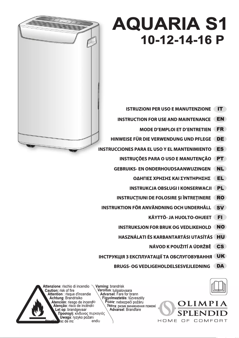 Image de la première page du manuel de l'appareil Aquaria S1 10 P