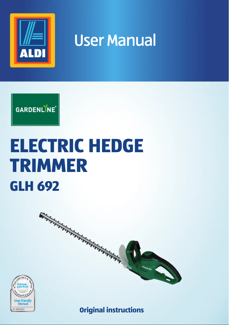 First page image of the manual for GLH 692