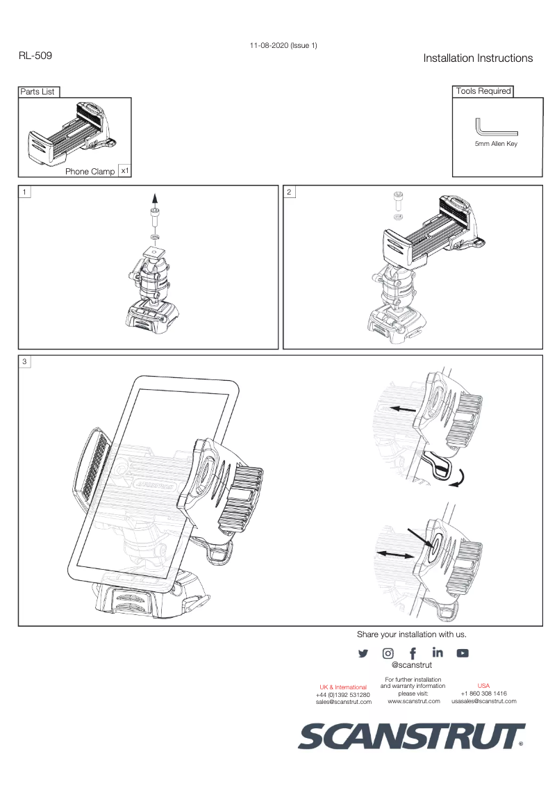 Page 1 of the manual User Manual Scanstrut RLS-509-405