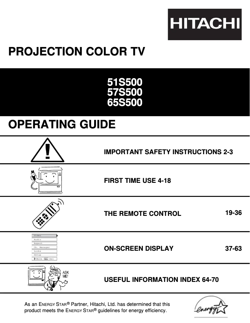 Page 1 of the manual User Manual Hitachi 51S500