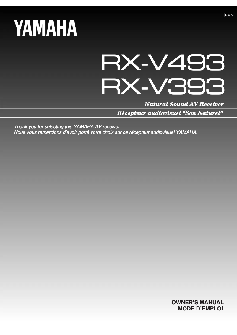 First page image of the manual for RX-V393