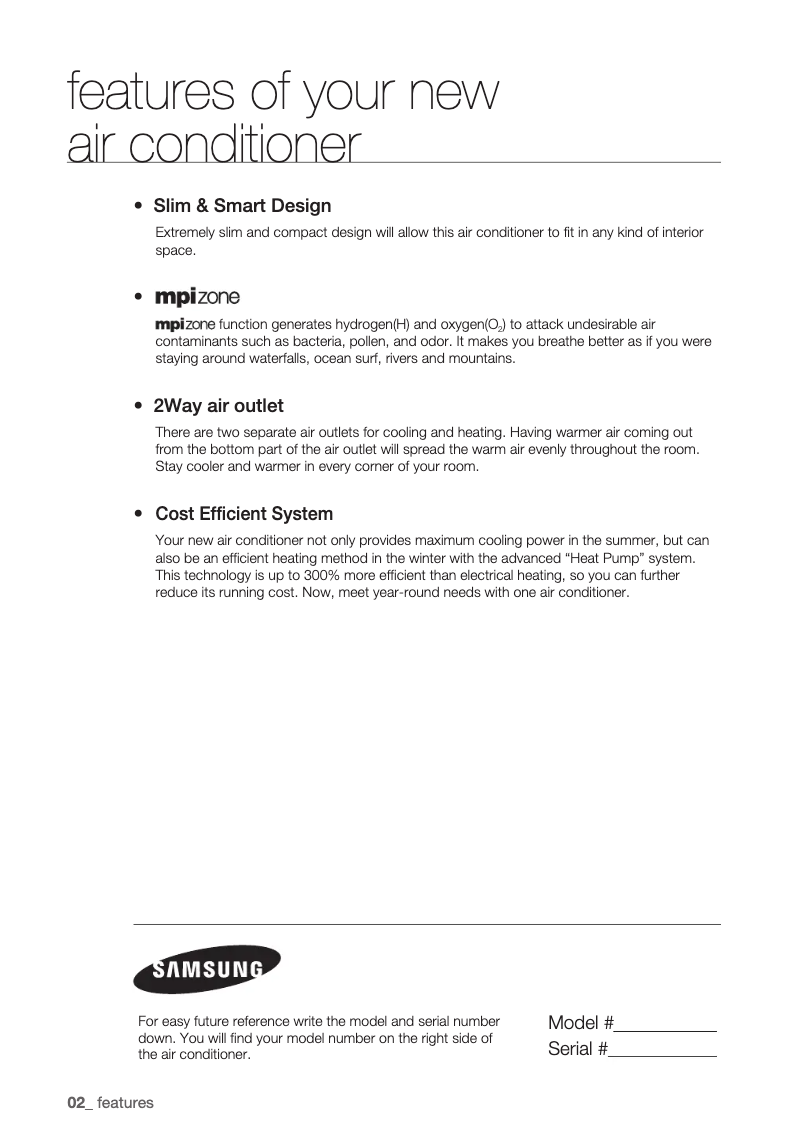 First page image of the manual for JH026EAV1