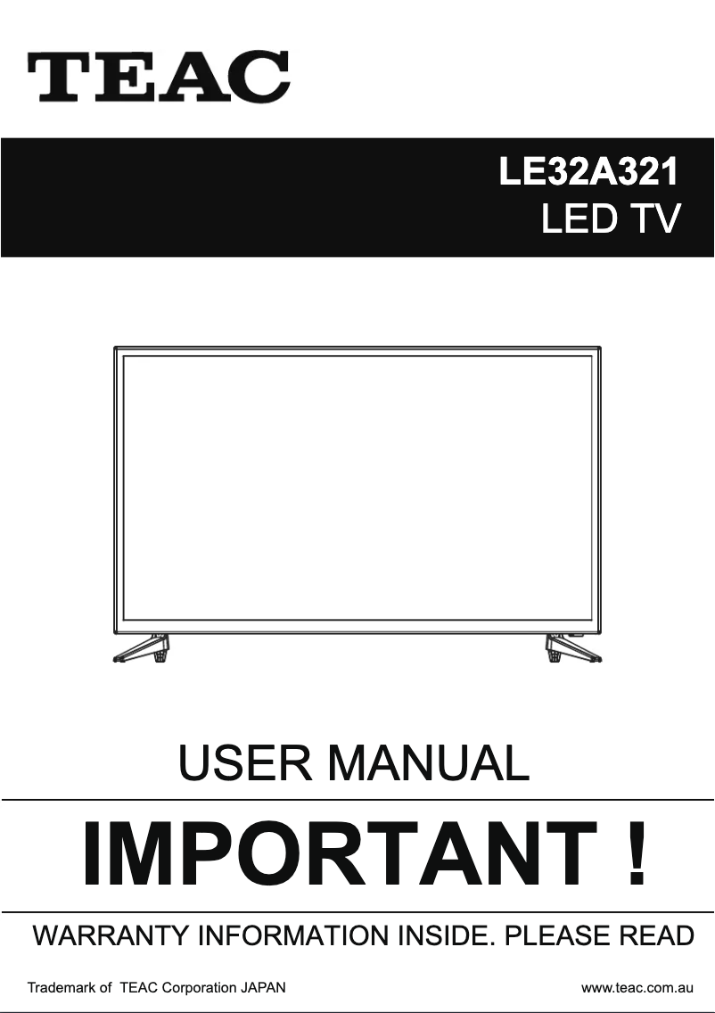 First page image of the manual for LE32A321