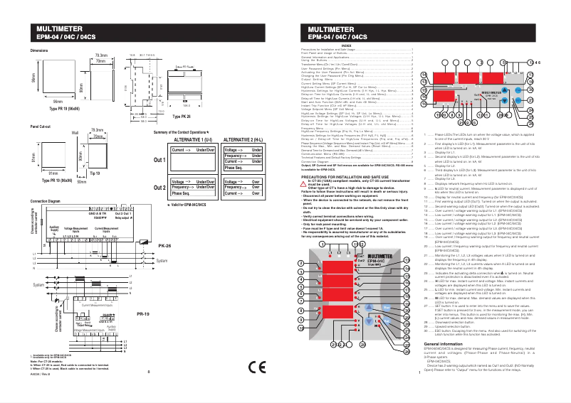 Page 1 of the manual User Manual ENTES EPM-04CS-DIN