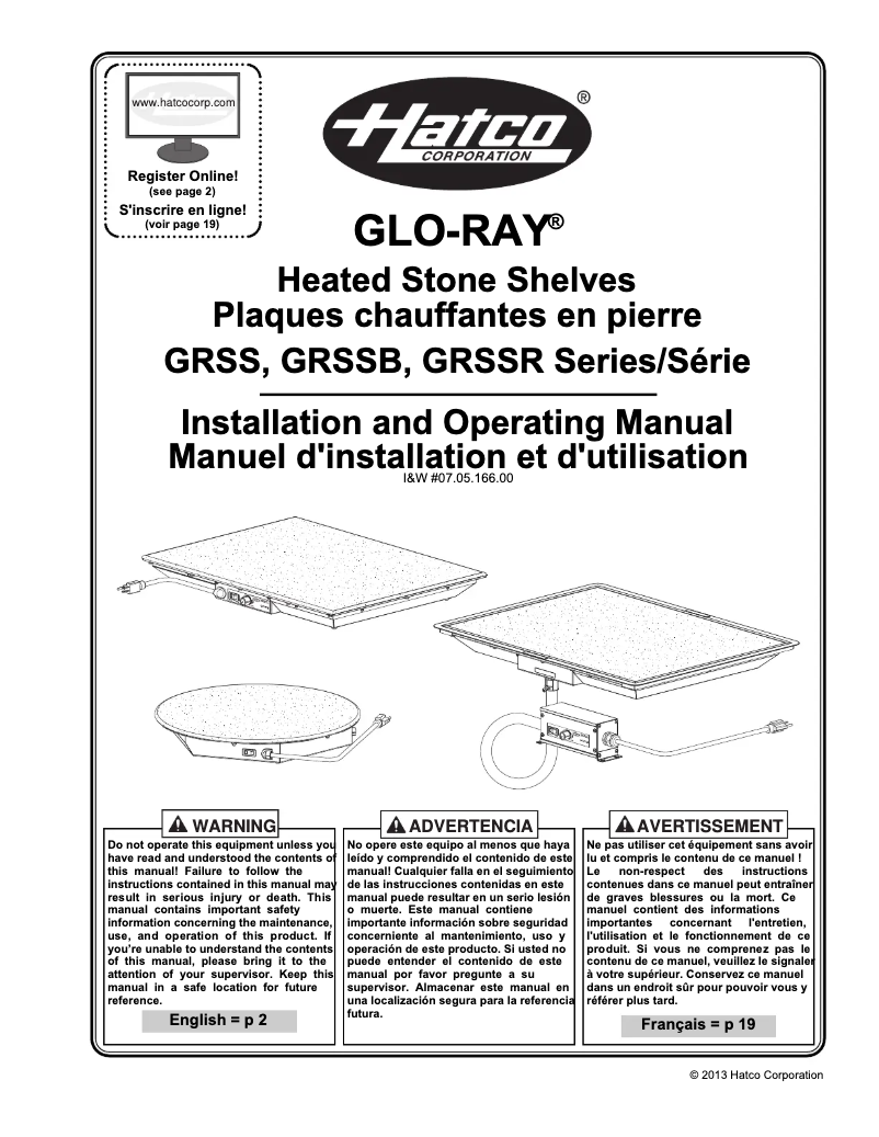 First page image of the manual for Glo-Ray GRS-30-I