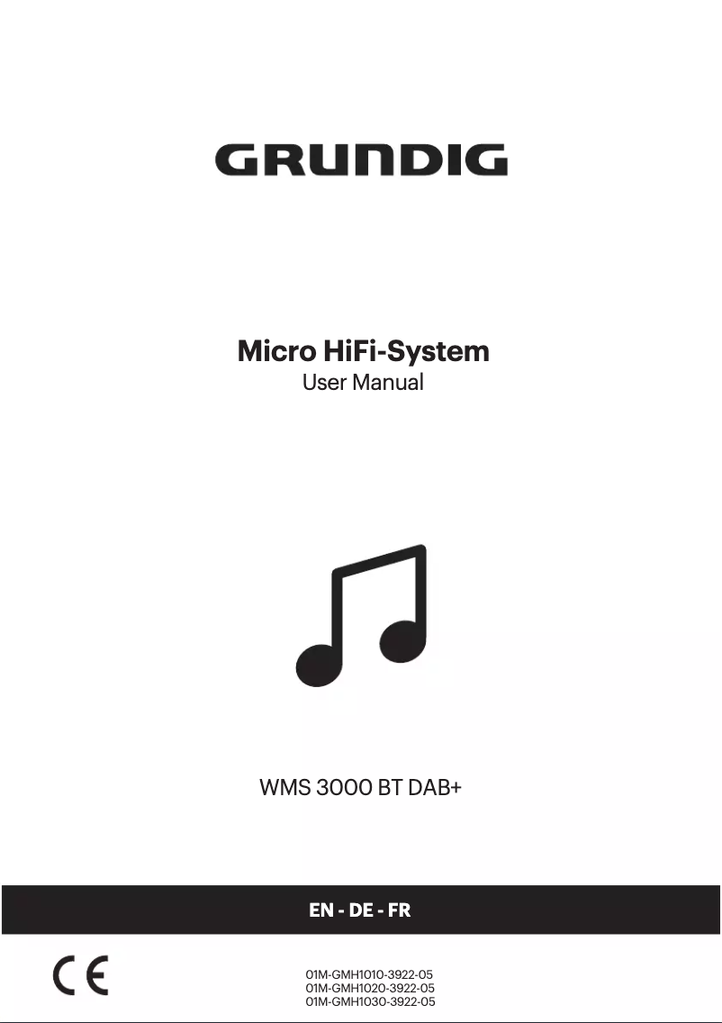 First page image of the manual for WMS 3000 BT DAB+