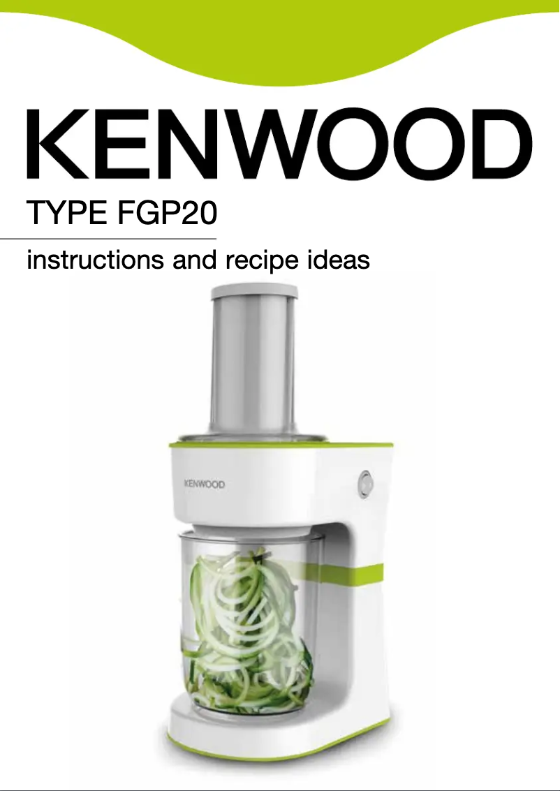 Page 1 of the manual User Manual Kenwood FGP20