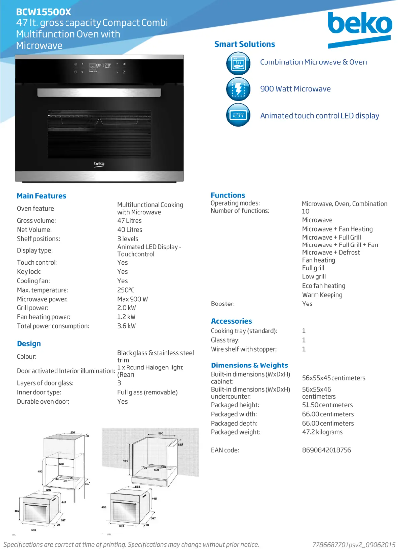 First page image of the manual for BCW 15500 X