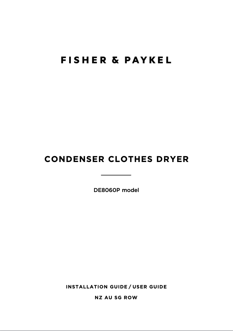 Image de la première page du manuel de l'appareil DE8060P2