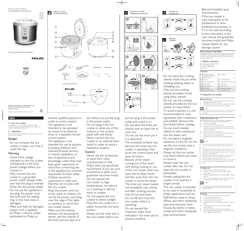 First page image of the manual for Daily Collection HD3011