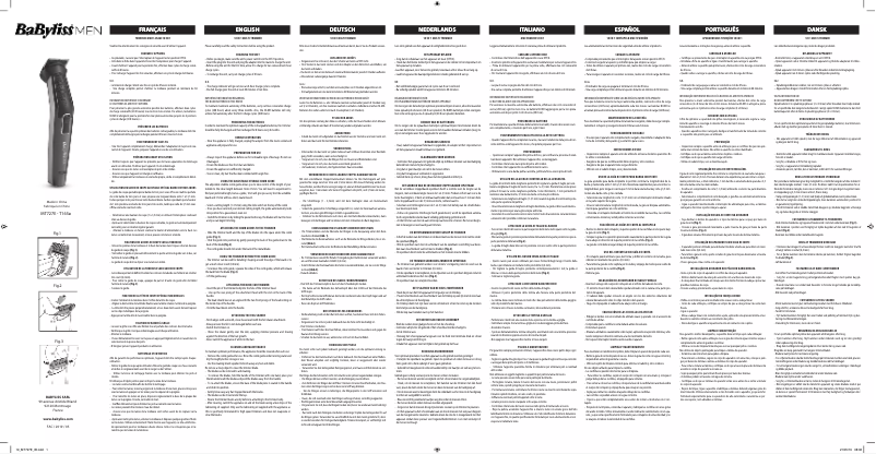 Page 1 of the manual User Manual BaByliss MT727E