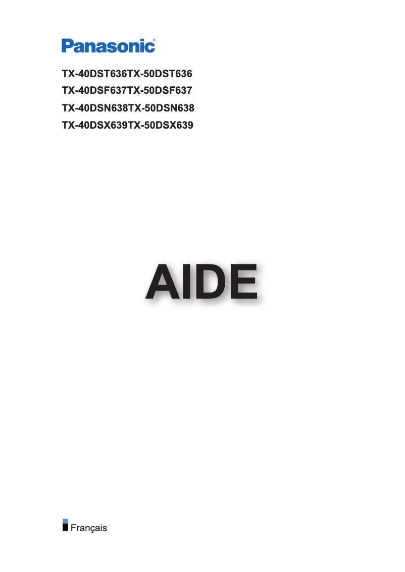 Page 1 of the manual User Manual Panasonic Viera TX-50DSX639